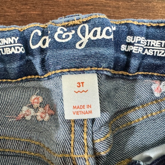 CAT & JACK | Toddler Girl Embroidered Denim Pants - 3T - Picture 4 of 4